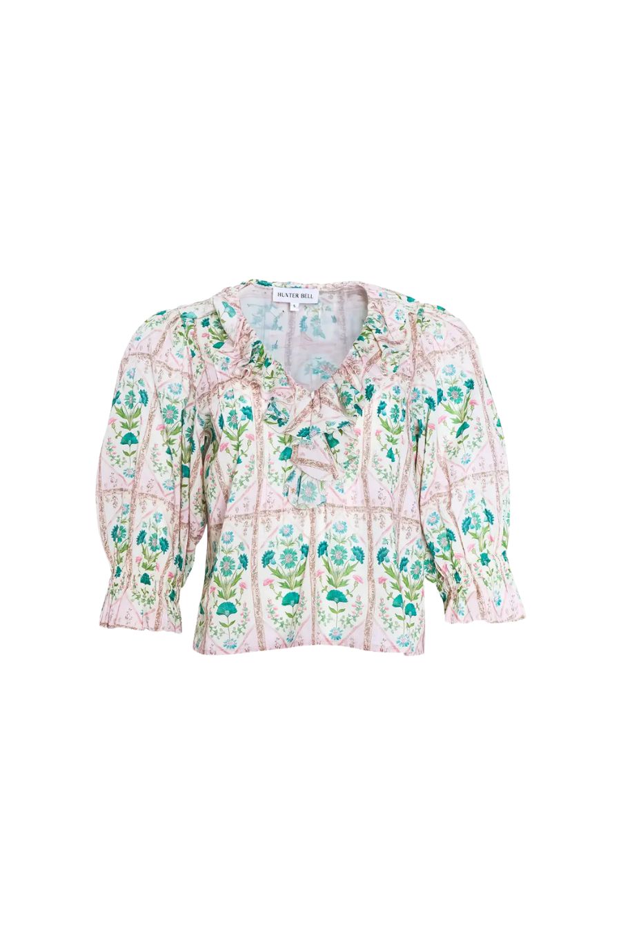 Imogen Blouse in Pink Trellis