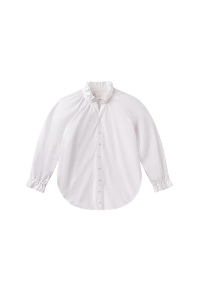 Loretta Ruffle Top in Optic White