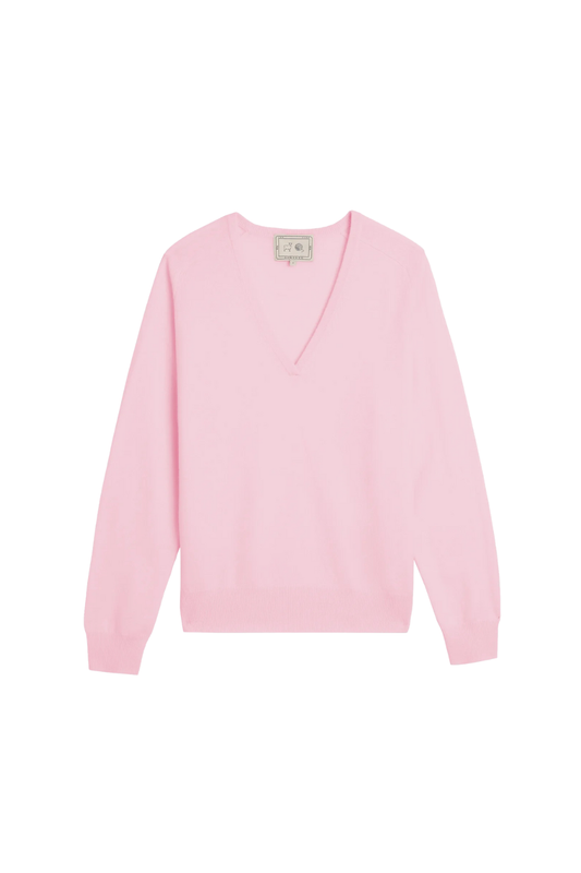 Leighton Cashmere Sweater in Peony Pink