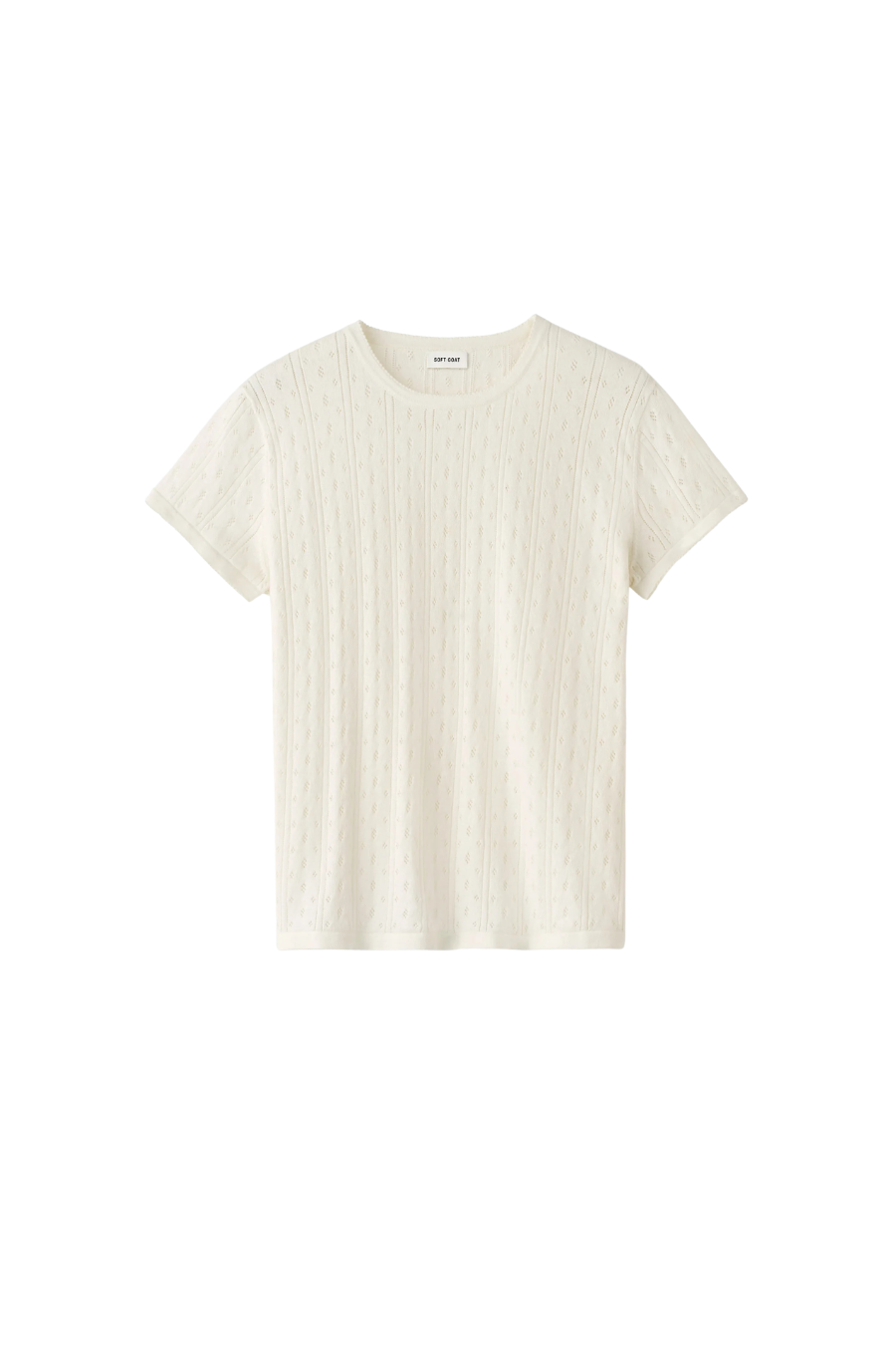 Pointelle Tee in Feather White