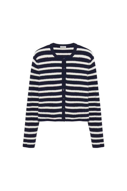 Harland Cardigan in Midnight Stripe