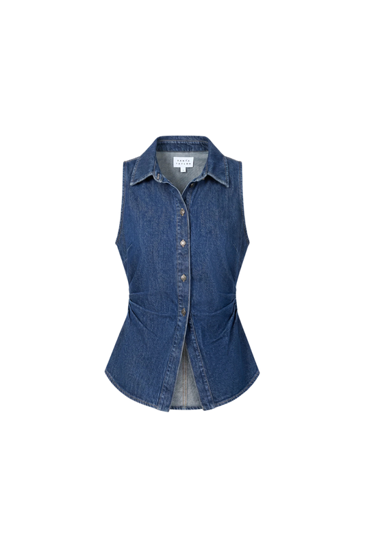 Hanelle Top in Classic Indigo Blue