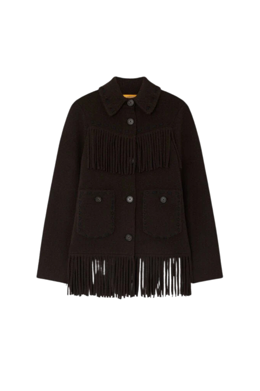 Western Fringe Jacket in Burnt Cocoa