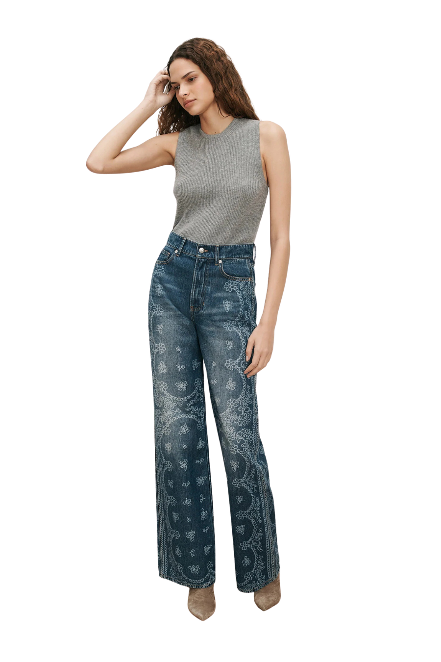Sid Cashmere Tank Top in Heather Grey