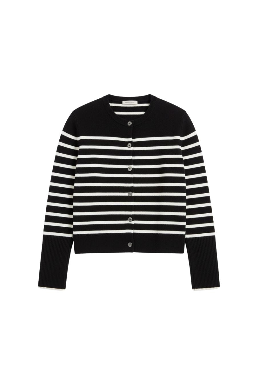 Striped Lean Lines Cardigan in Black Cream