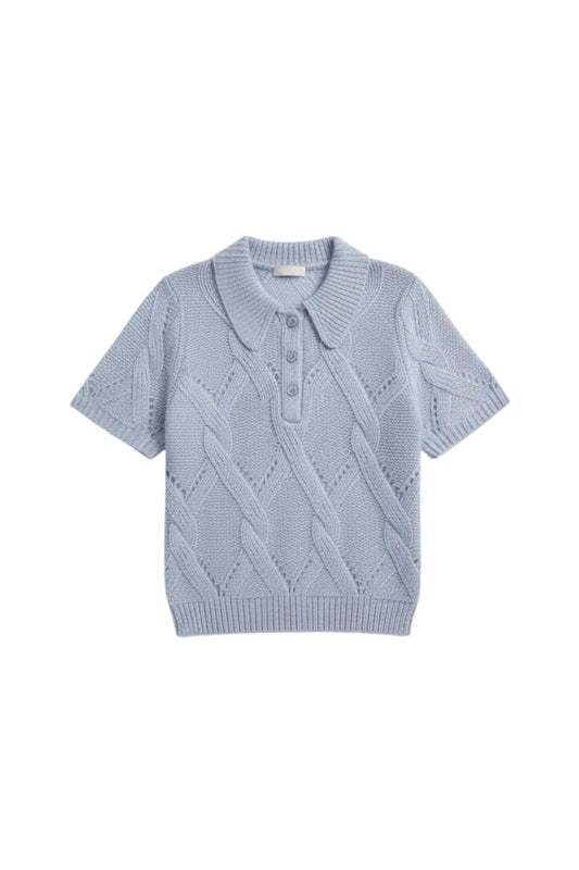 Cadence Cashmere Polo in Whisper