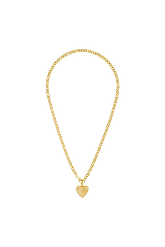 The Mini Puffy Heart Necklace in Gold