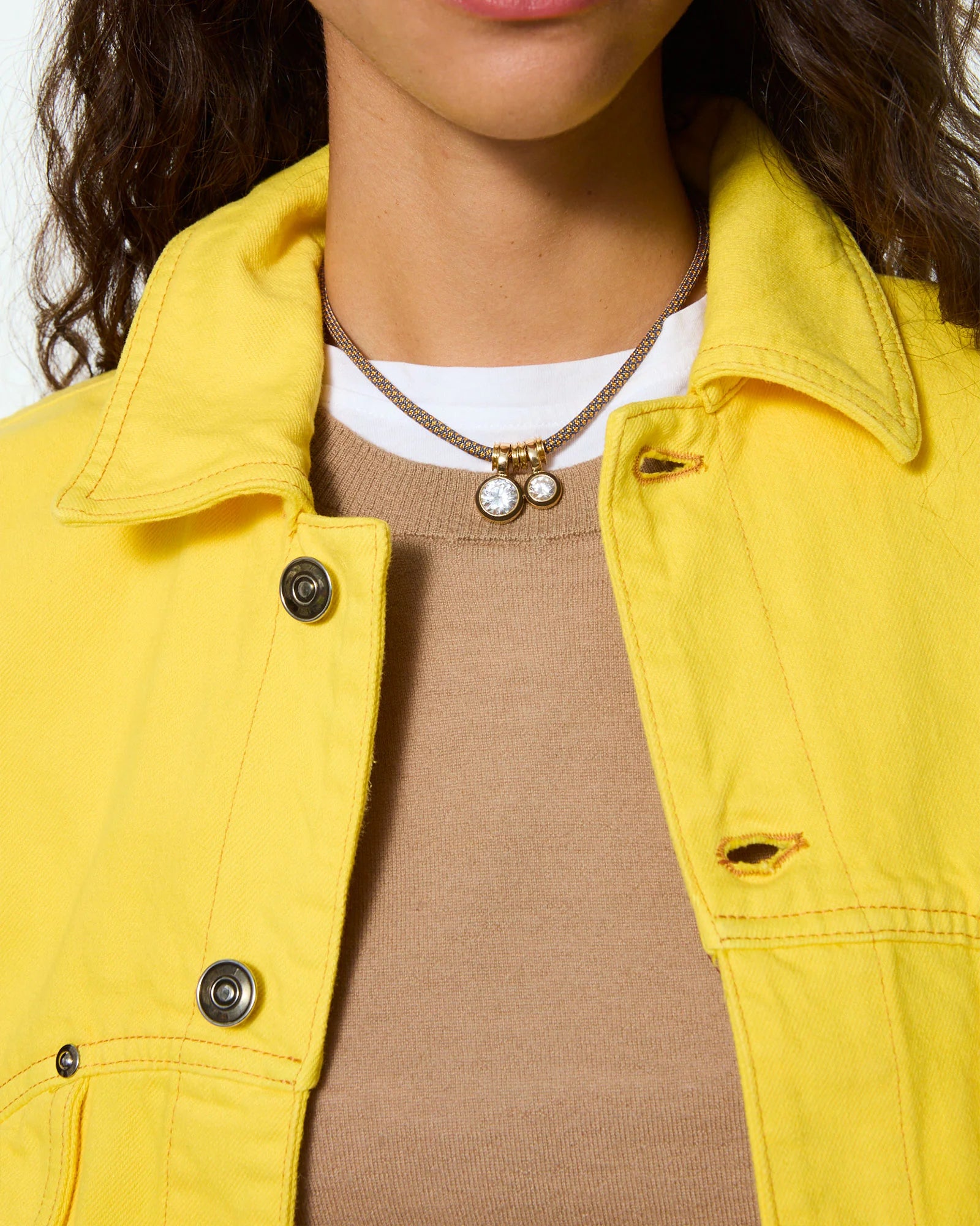 The Cubic Double Drop Cord Necklace