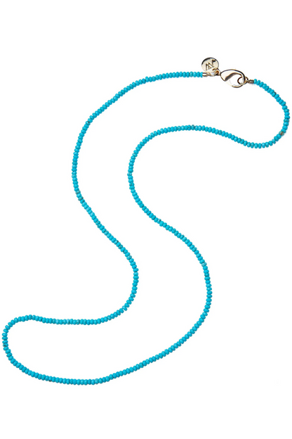 Double Wrap Beaded Necklace in Turquoise