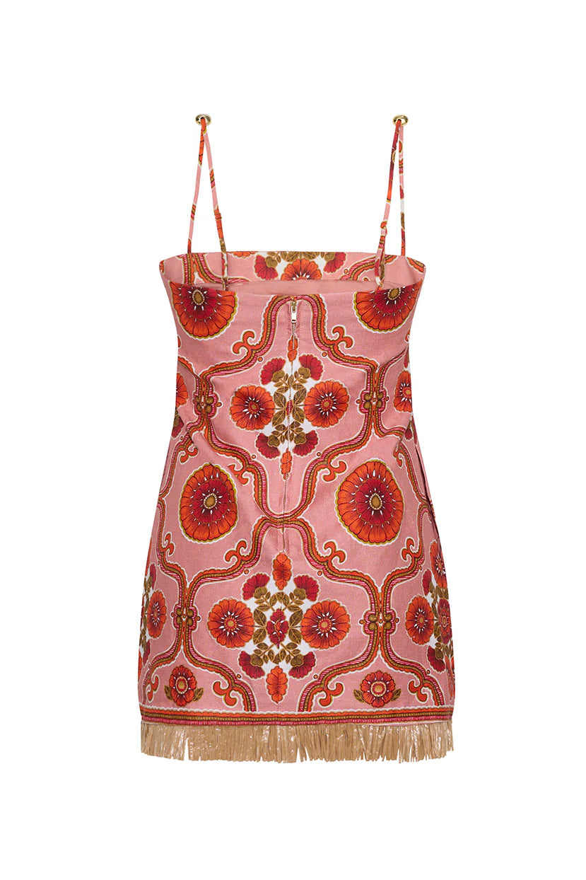 Valencia Mini Dress in Mod Floral Brick