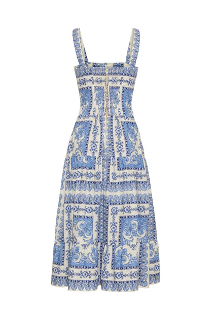 Margarita Dress in Hudson Scarf Sky Print