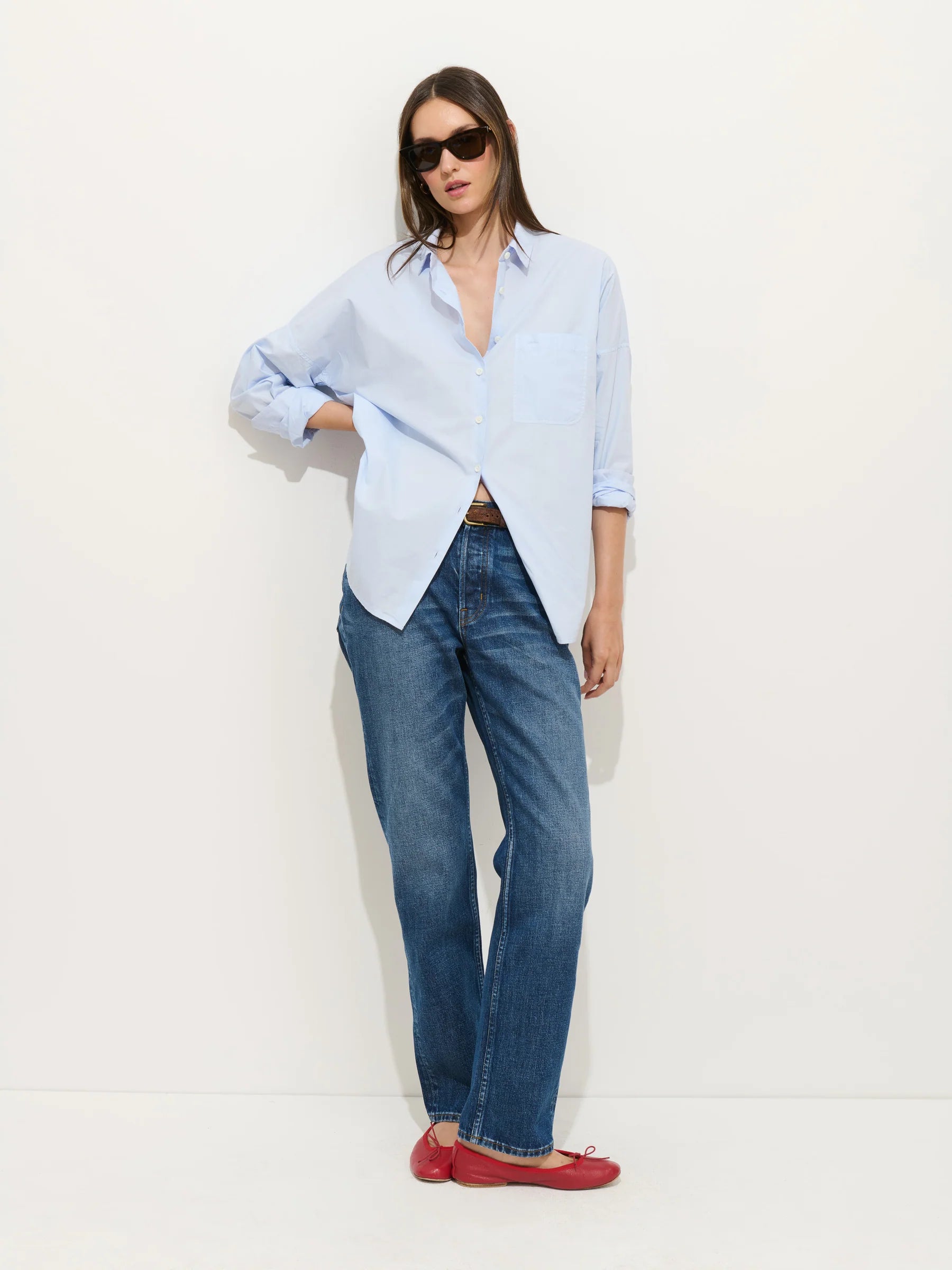 Jo Shirt In Cotton Poplin Calm Blue
