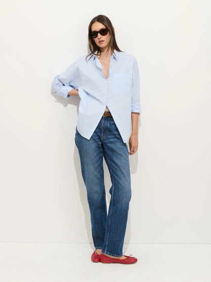 Jo Shirt In Cotton Poplin Calm Blue