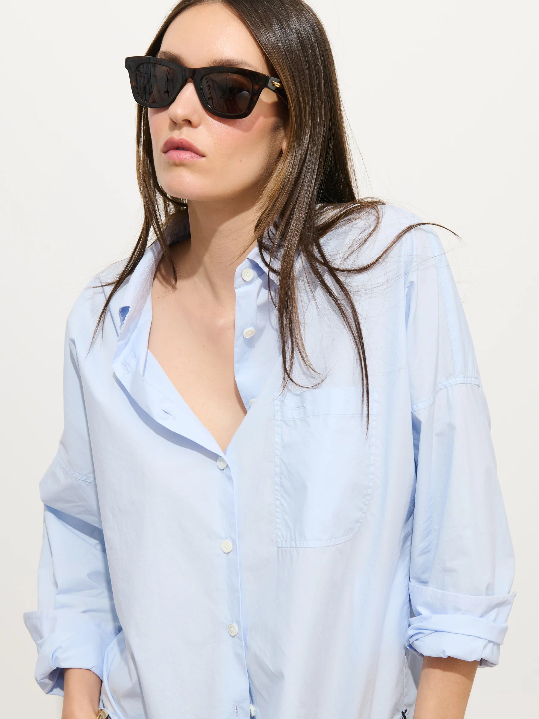 Jo Shirt In Cotton Poplin Calm Blue