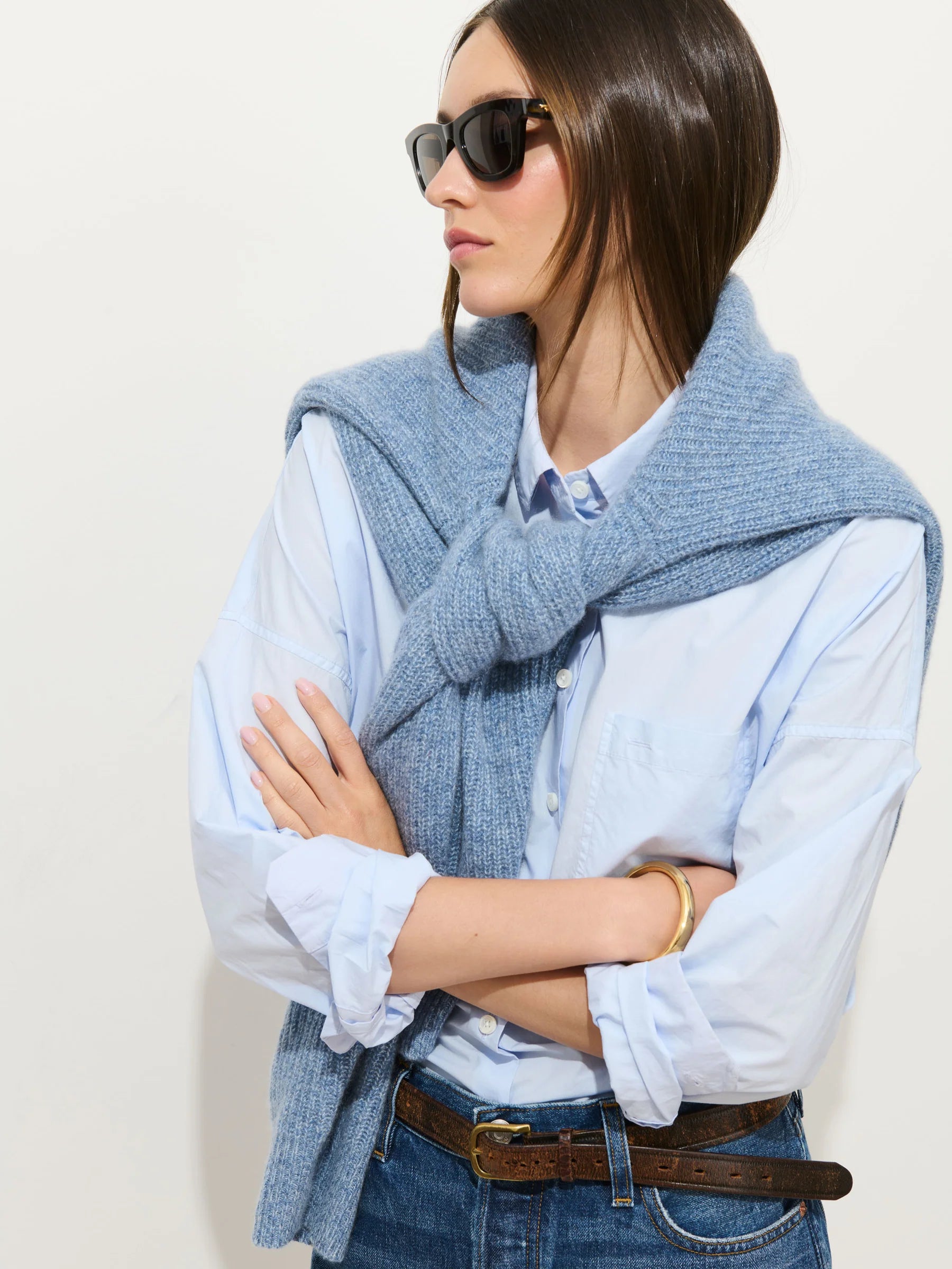 Jo Shirt In Cotton Poplin Calm Blue