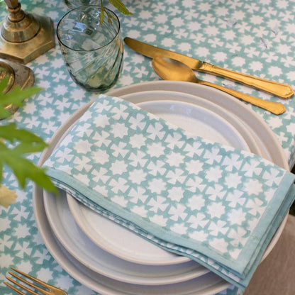 India Hicks Home Cuban Cross Blue Napkin Set