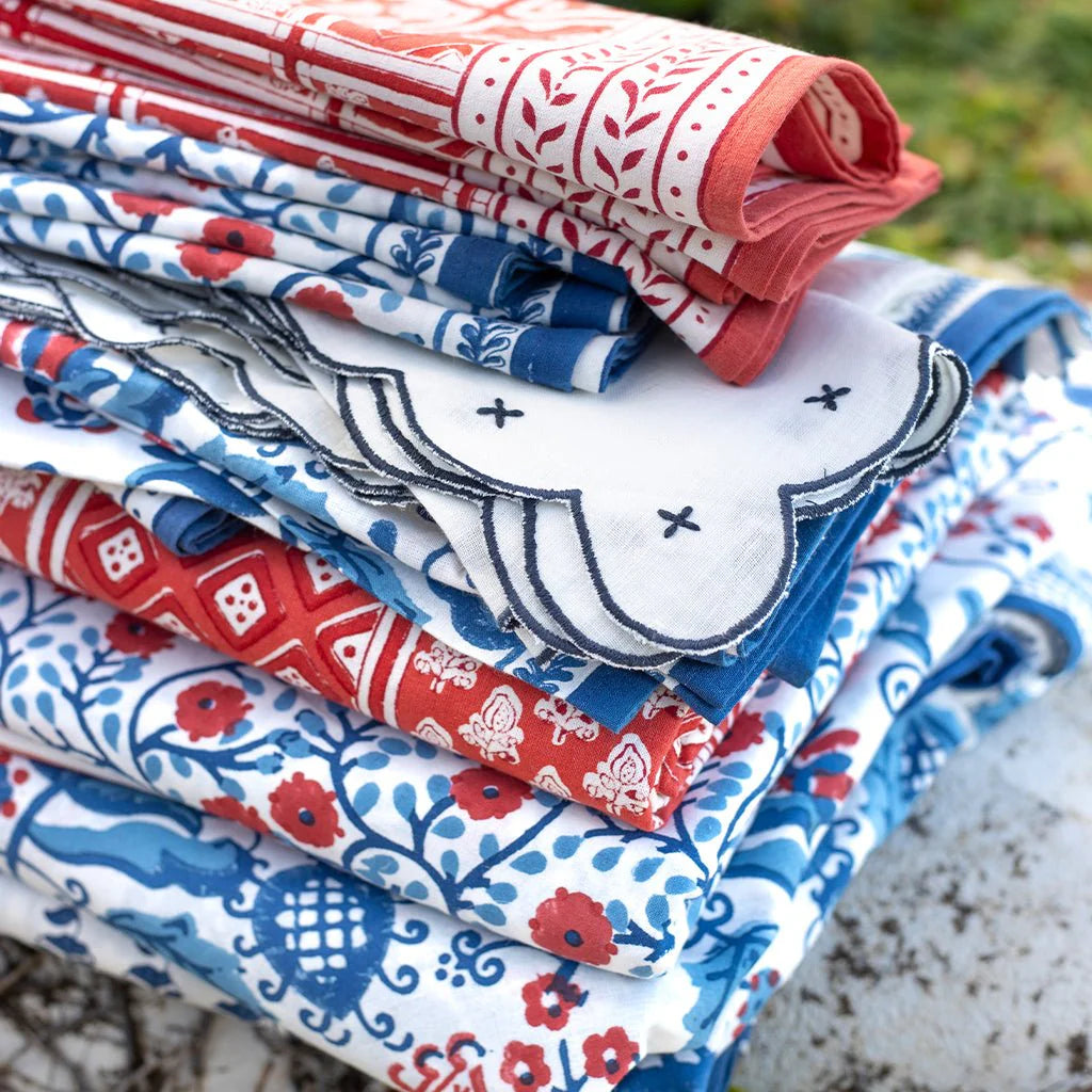 Pom Buti Patchwork Red Napkin | Set of 4