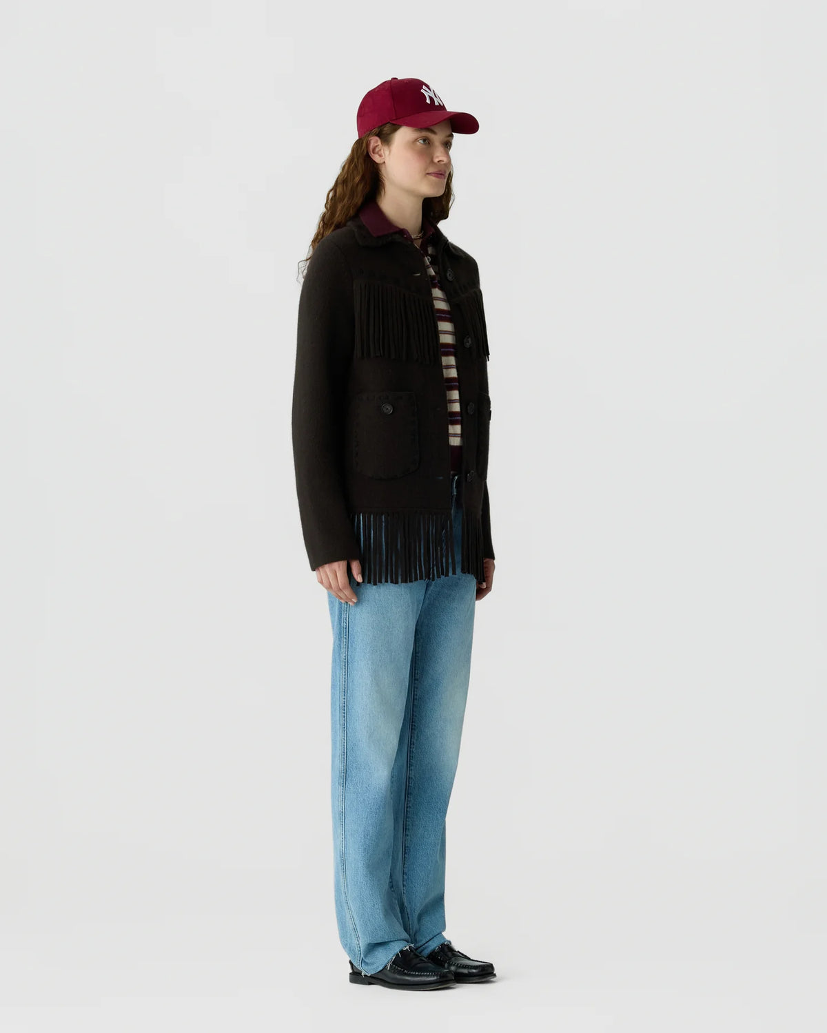 Western Fringe Jacket in Burnt Cocoa