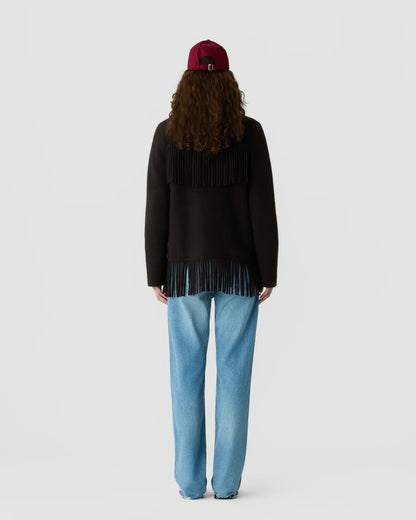 Western Fringe Jacket in Burnt Cocoa