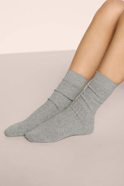 Essential Rib Socks in Dark Heather Grey by Eberjey