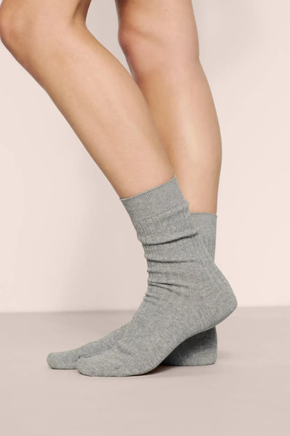 Essential Rib Socks in Dark Heather Grey by Eberjey