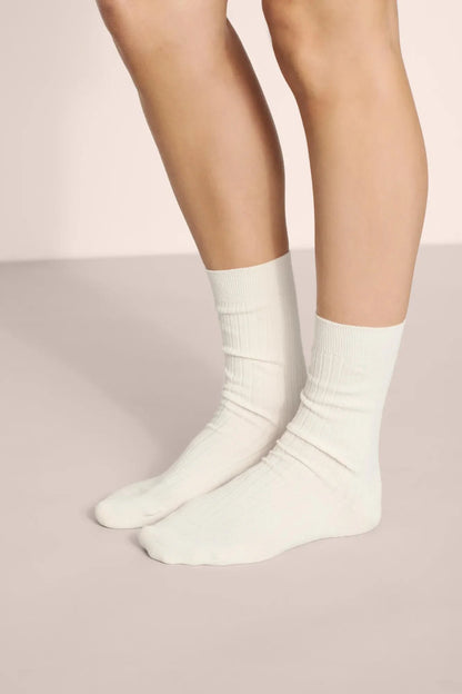Essential Rib Sock in Ivory by Eberjey
