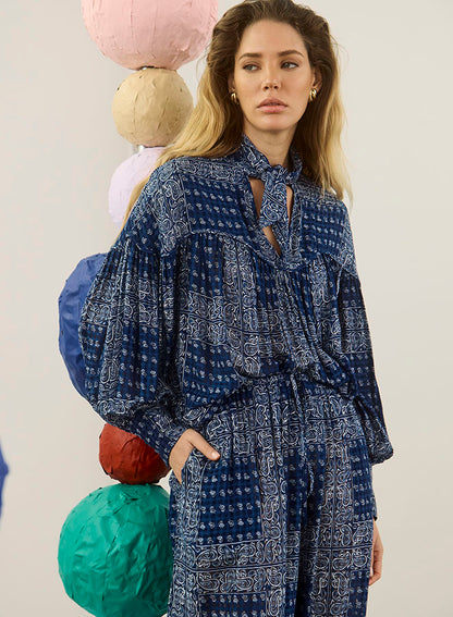 Celeste Blouse in Inkwell Paisley