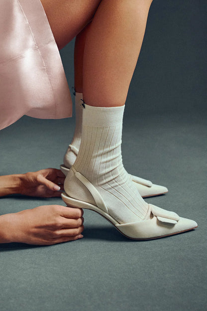 The Yves Sock in Ivory