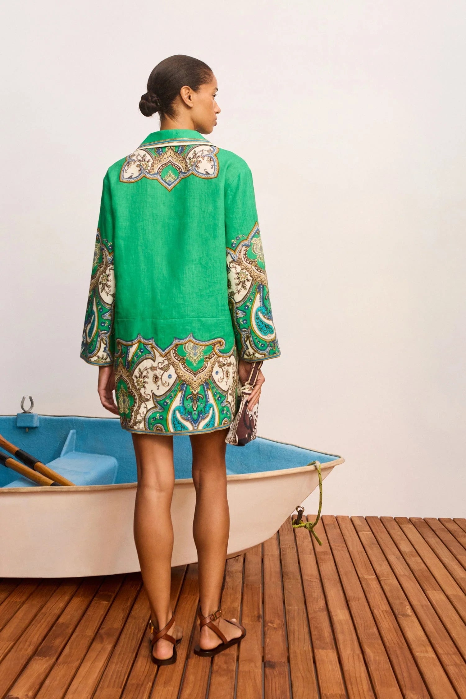Porter Mini Dress in Jade