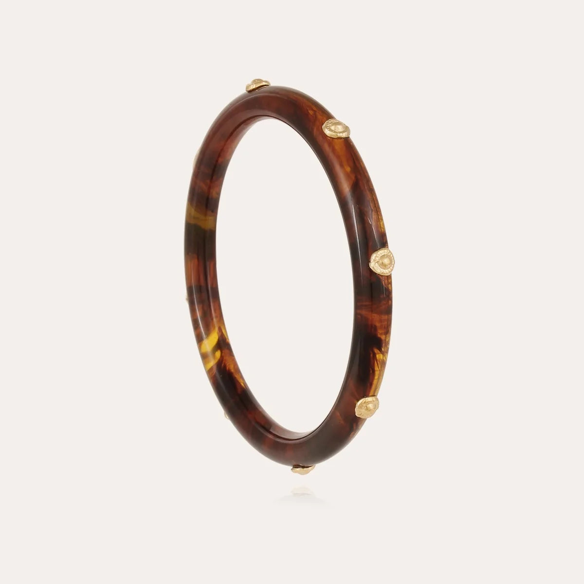 Acetate Caftan Bracelet in Gold/Tortoise