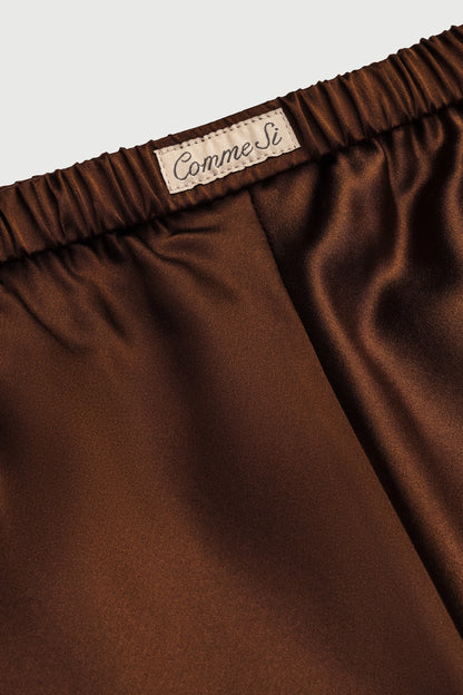 The Silk Bias Pant in Espresso