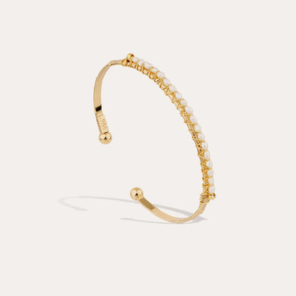 Small Lyre Bangle in White Mother of Pearl