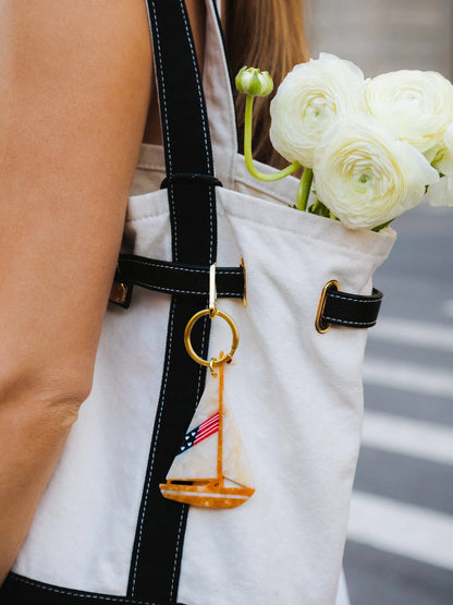 Americana Sailboat Bag Charm + Keychain