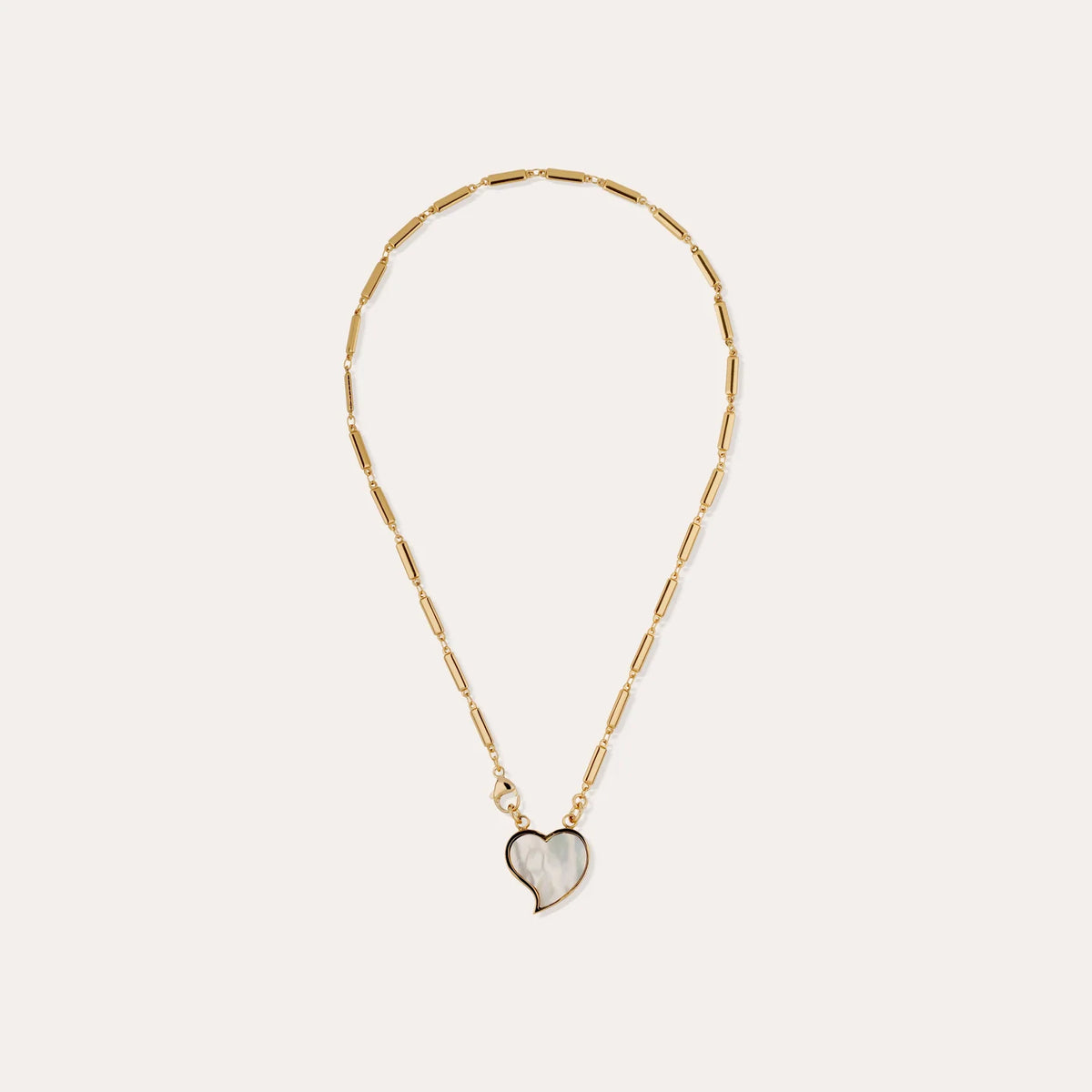 Mirage Heart Necklace in White Mother-of-Pearl