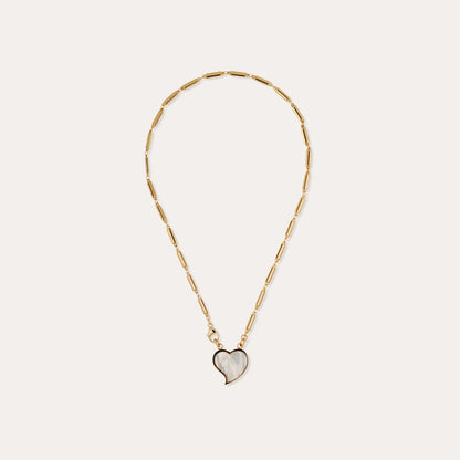 Mirage Heart Necklace in White Mother-of-Pearl