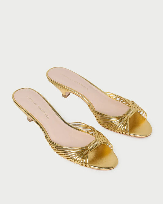 Loeffler Randall Dixie Gold Leather Kitten Heel, metallic strappy kitten heel, alternate view