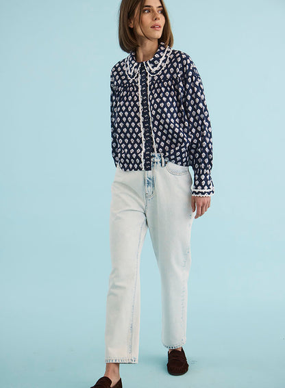 Finch Top in Thistle & Vine Blue
