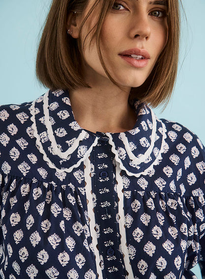 Finch Top in Thistle & Vine Blue