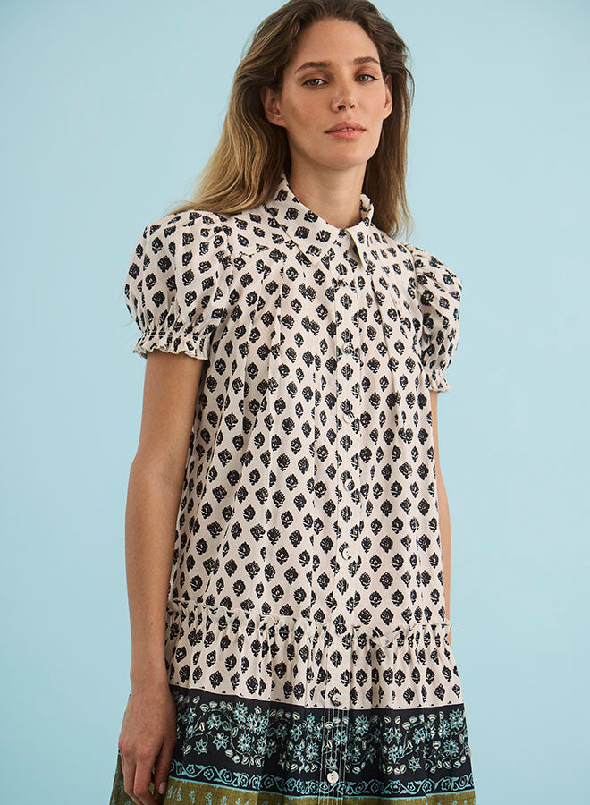 Drifter Mini Dress in Thistle & Vine Cream