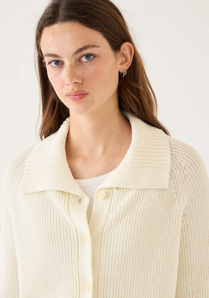 Morgan Cotton Linen Cardigan in Off White