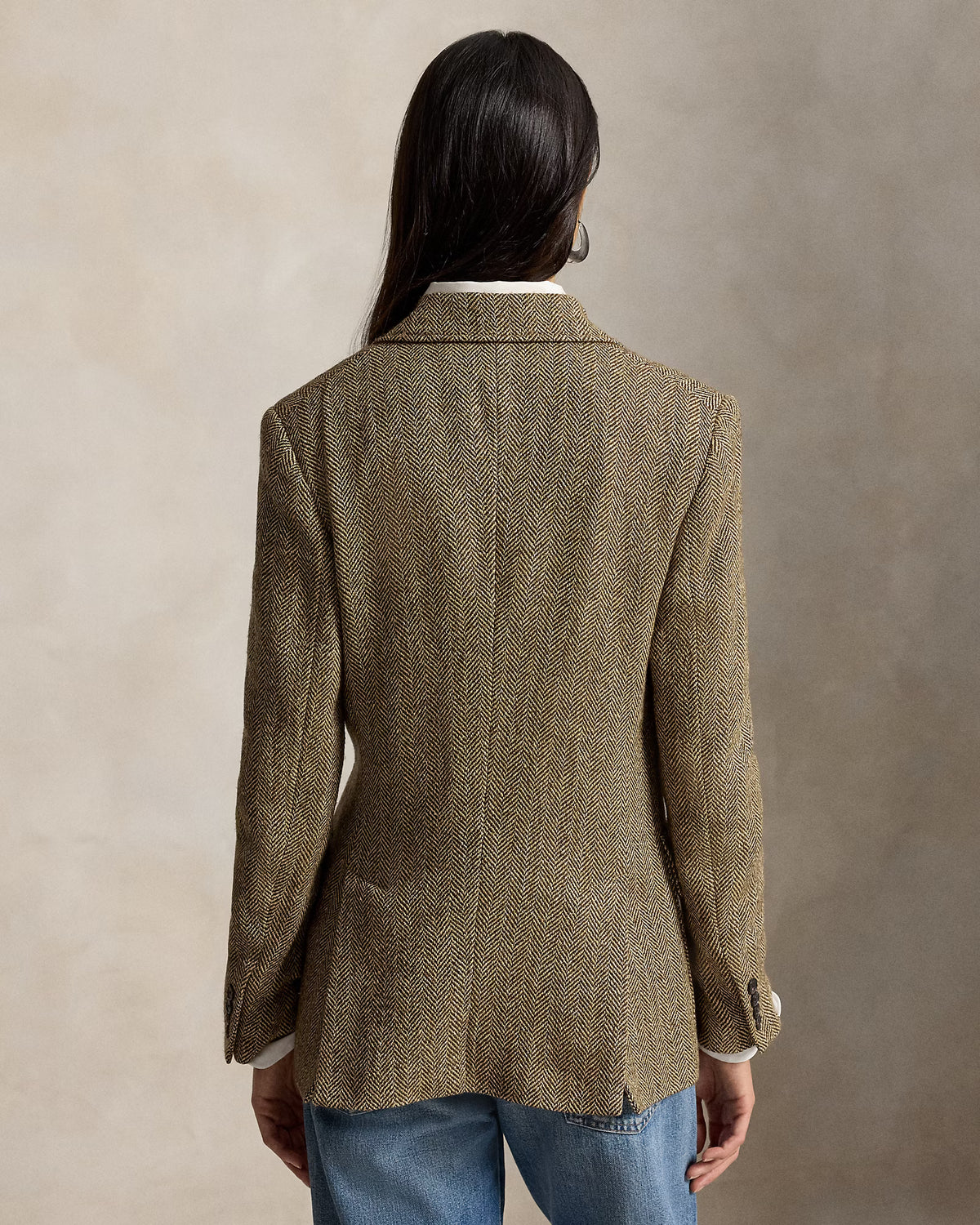 Single-Breasted Herringbone Blazer