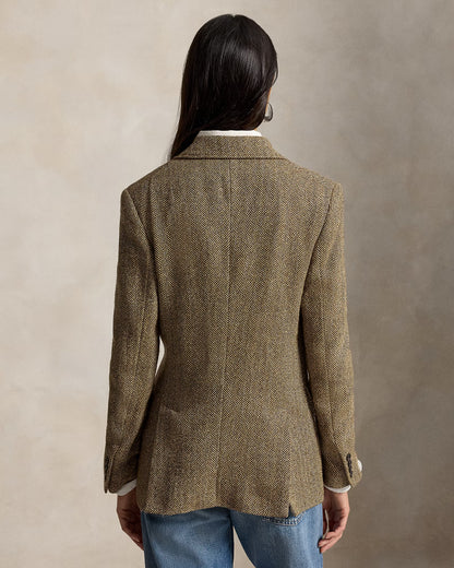 Single-Breasted Herringbone Blazer