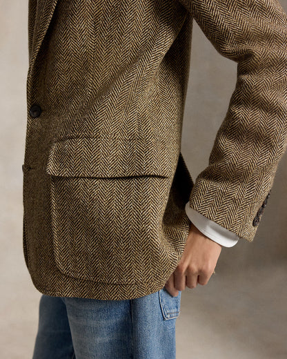 Single-Breasted Herringbone Blazer