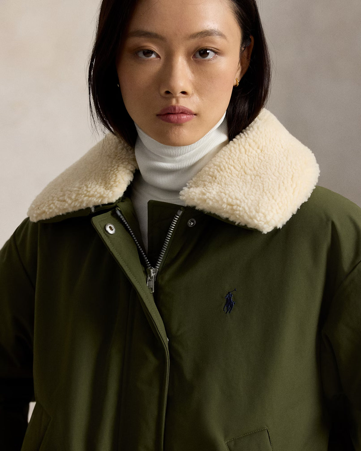 High-Pile-Collar Down Puffer Jacket
