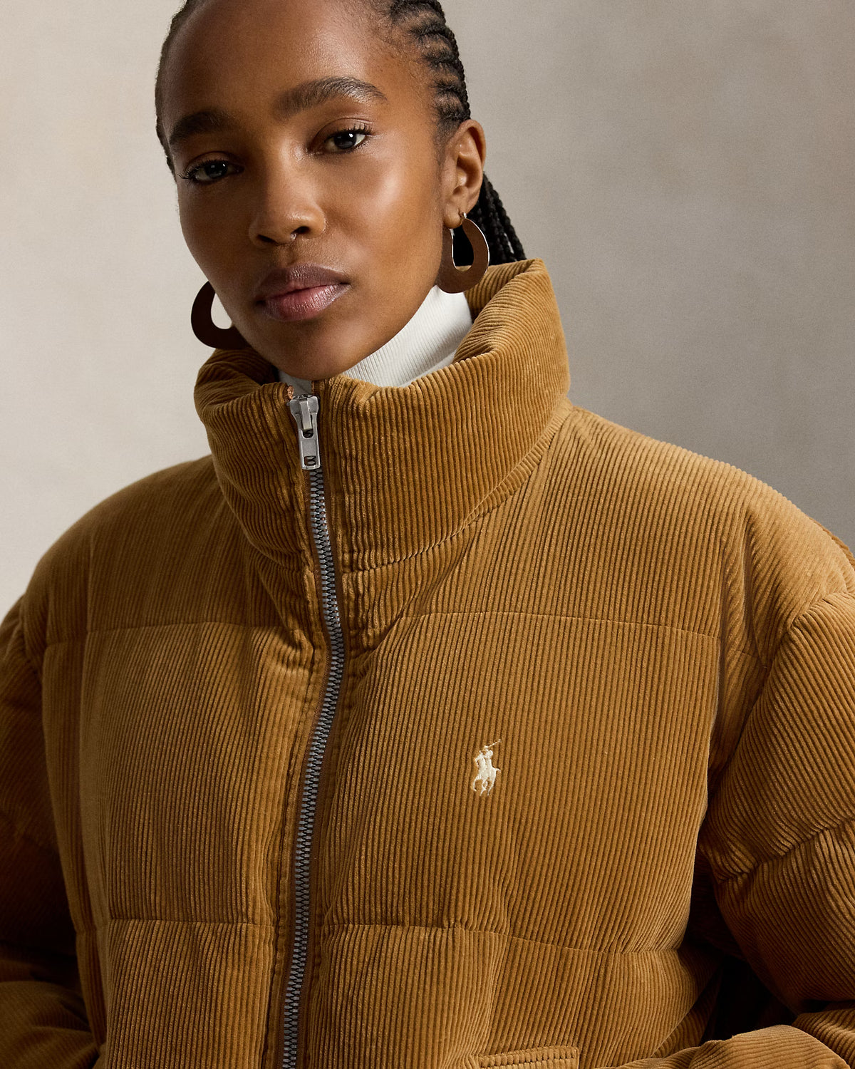 Corduroy Down Puffer Jacket