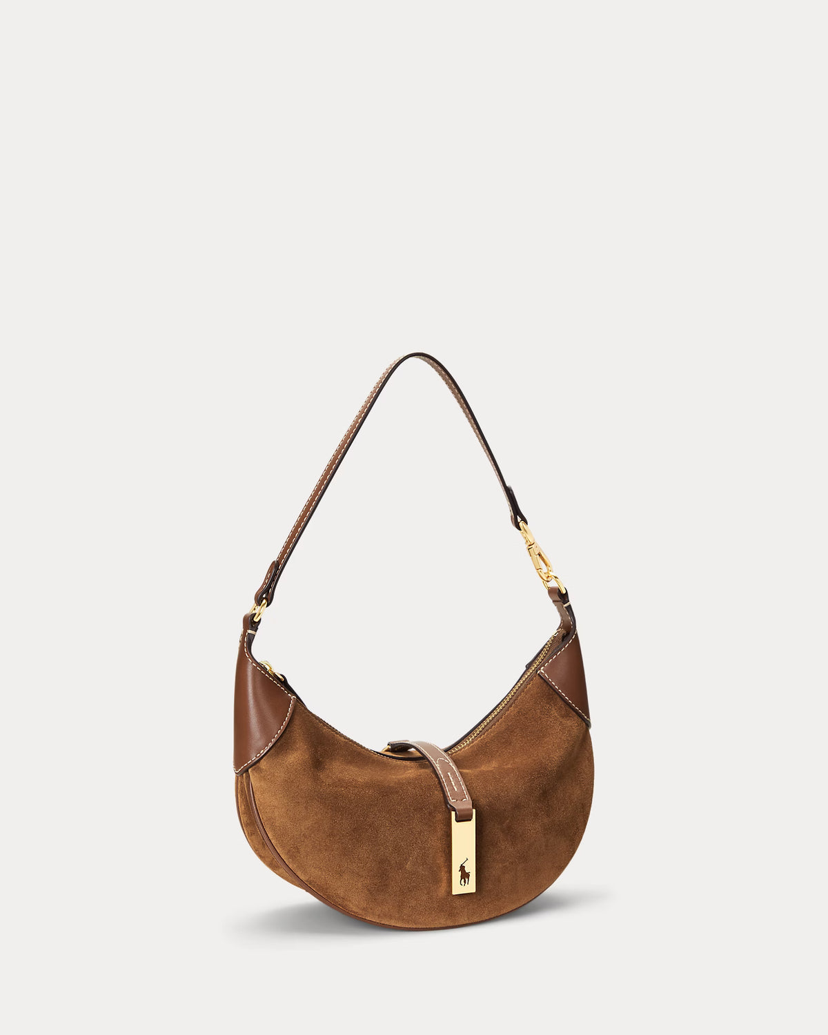 Polo ID Suede Mini Shoulder Bag in Cinnamon