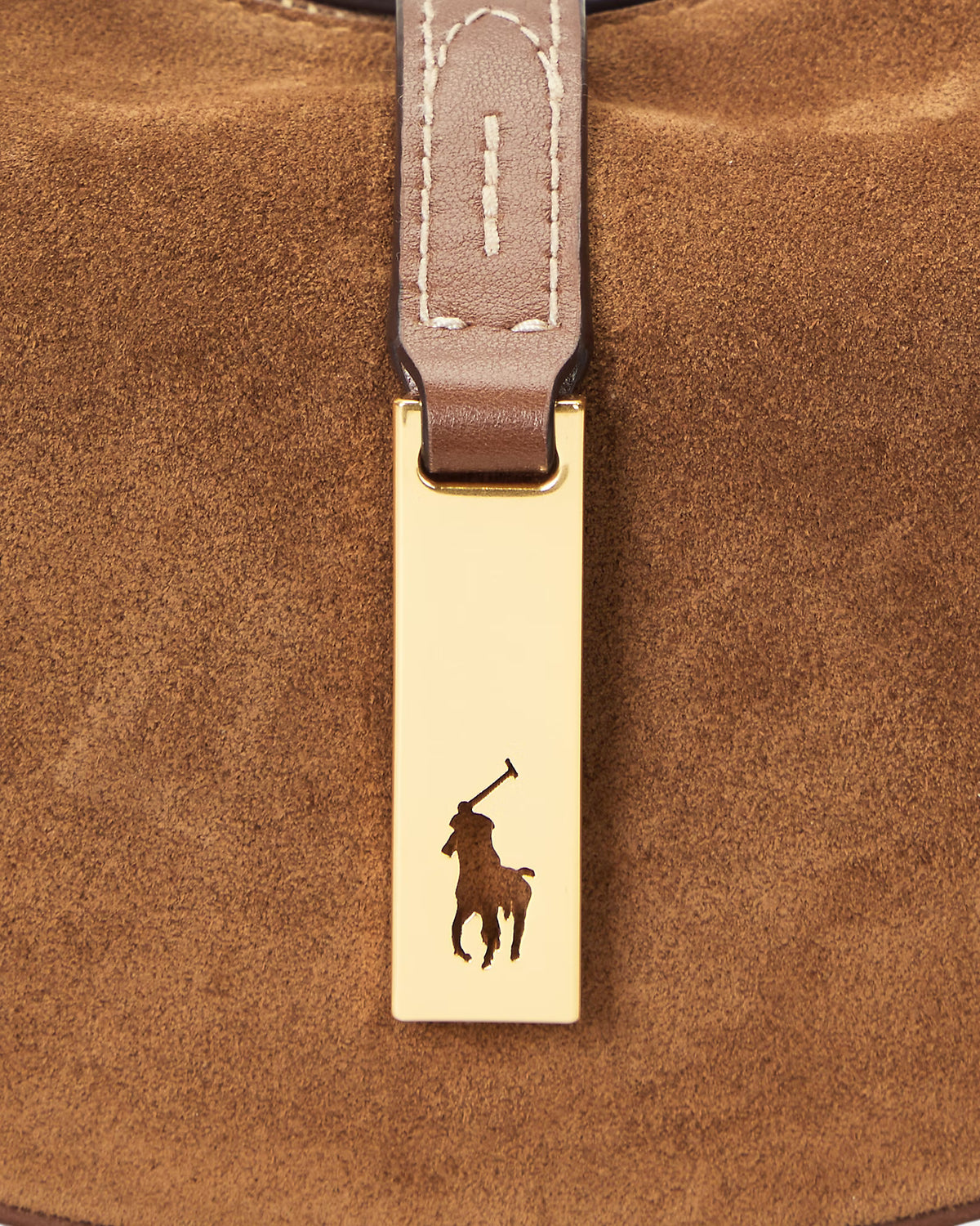 Polo ID Suede Mini Shoulder Bag in Cinnamon