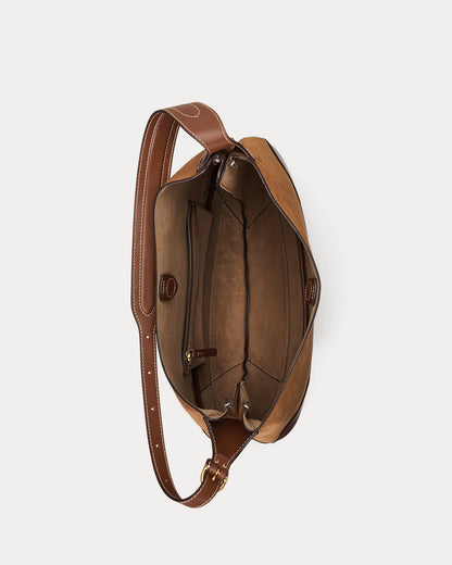 Polo ID Suede-Leather Medium Shoulder Bag