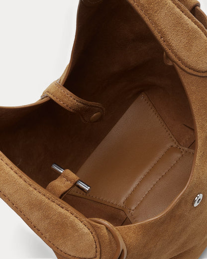 Polo Play Suede Small Tote & Crossbody in Carmel