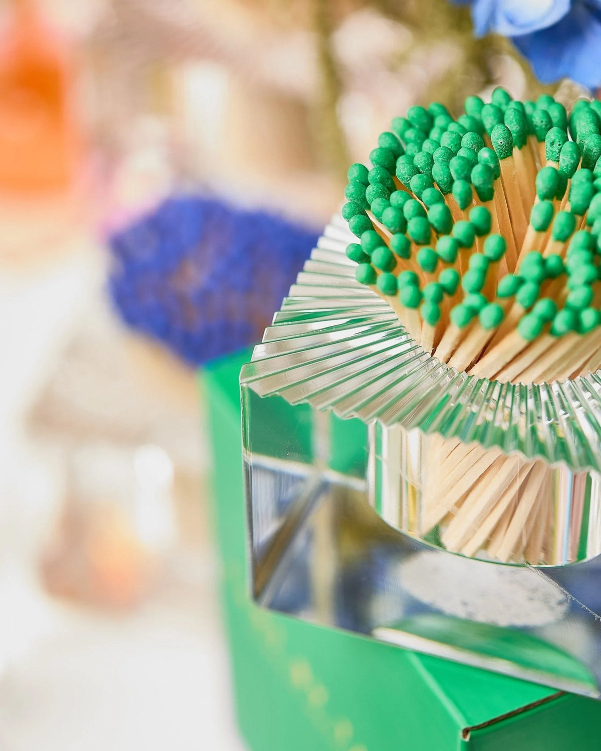 Square Match Striker with Green Matches
